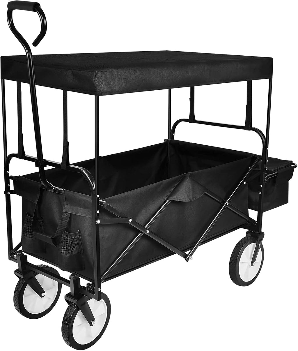 Heavy Duty Folding Portable Hand Cart with Canopy and 8'' Wheels W2994