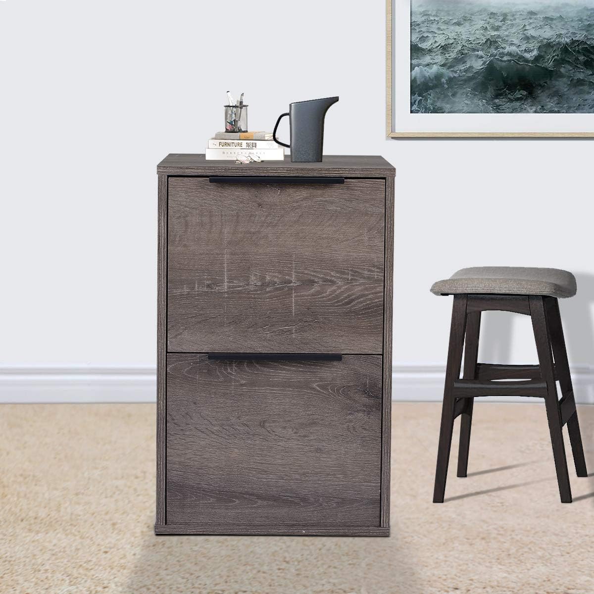 2 Drawer Walnut File Cabinet E4848