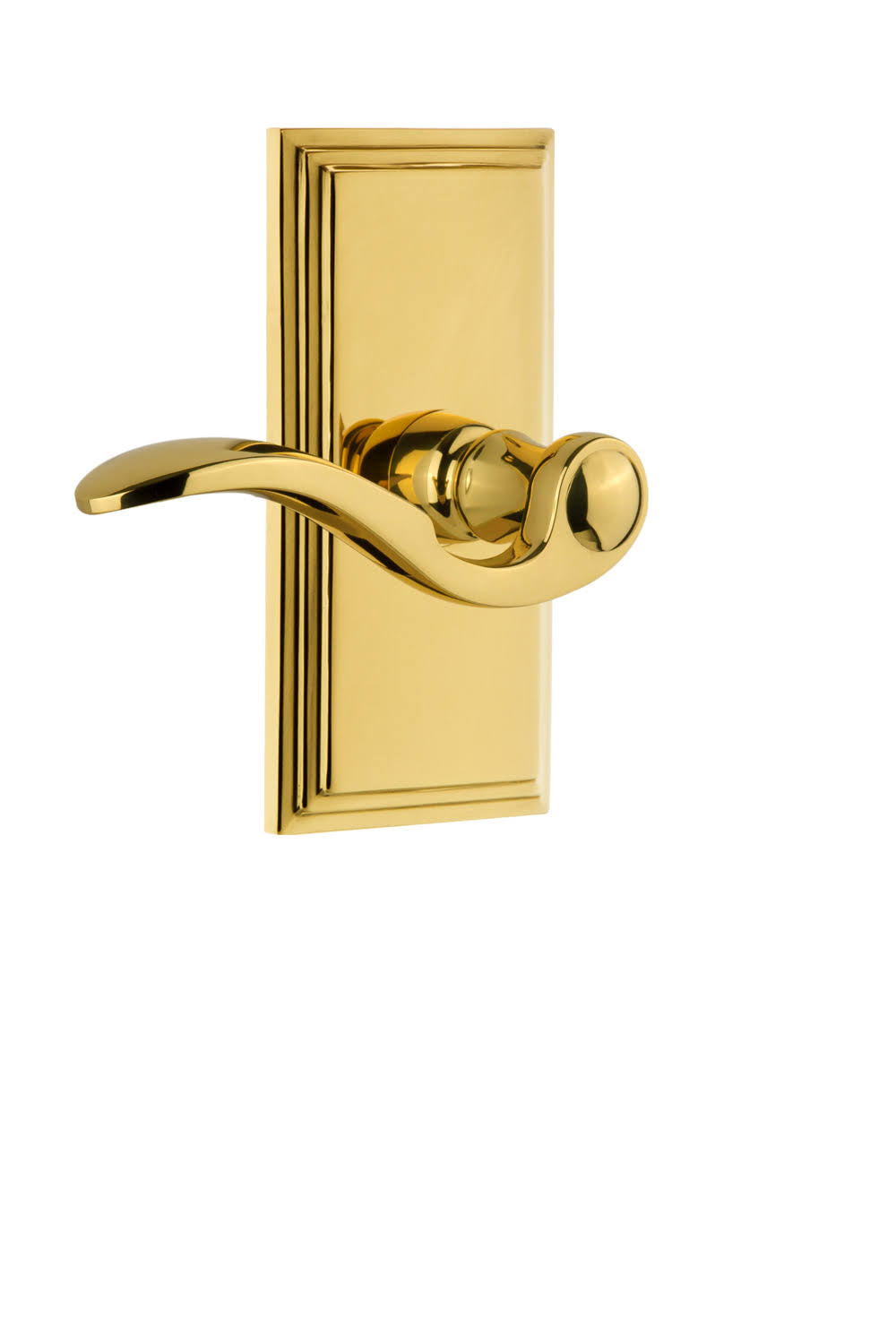 Polished Brass Plate Dummy with Lever N610