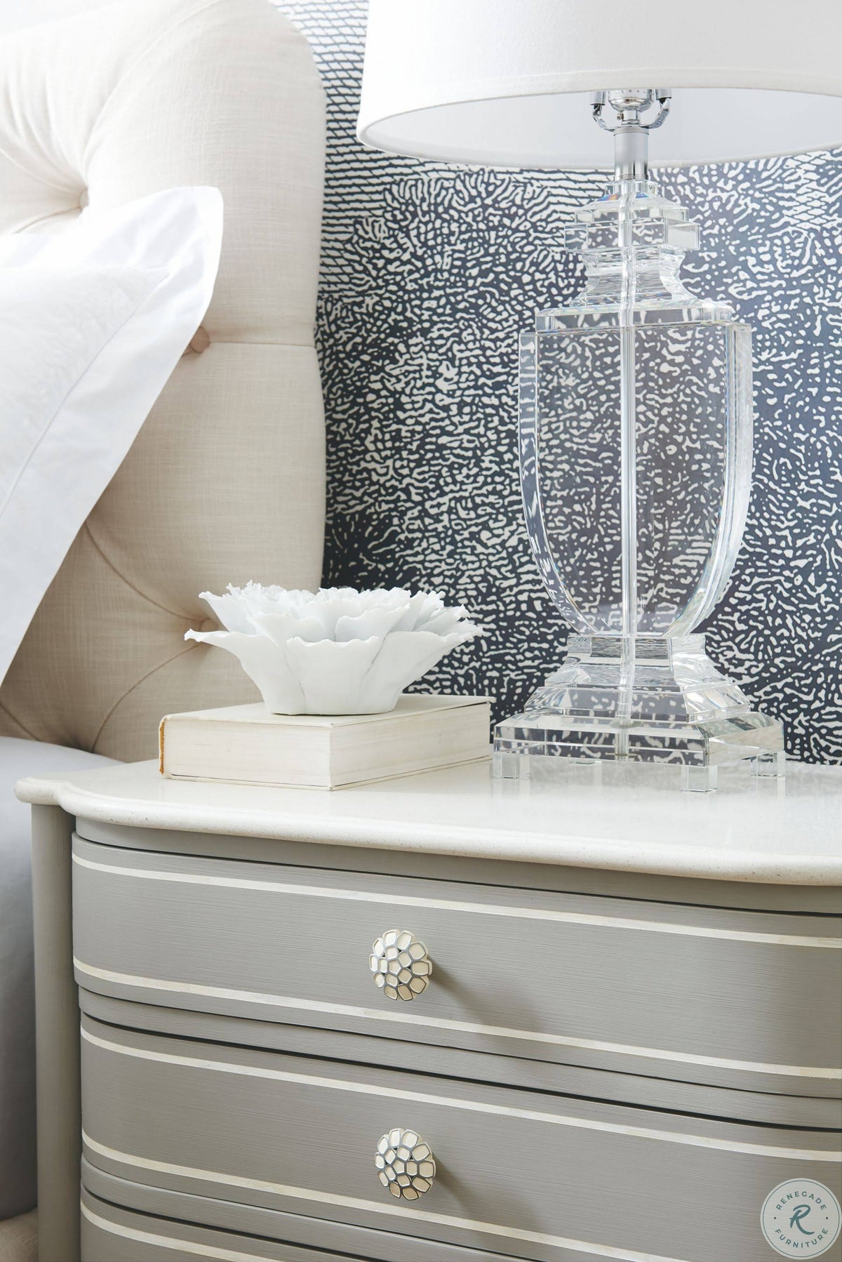 Gray Four Drawer Nightstand H8700