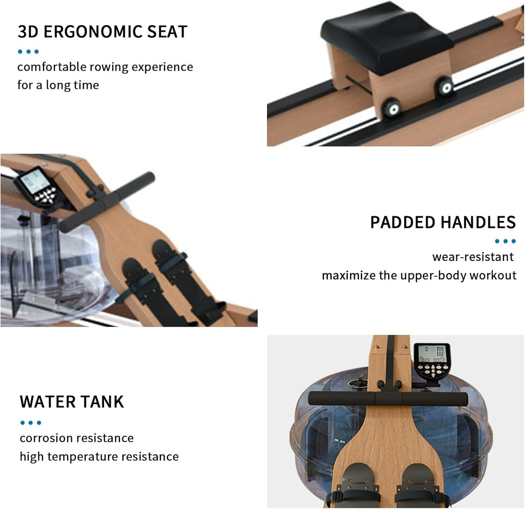 Water Rowing Machine with Bluetooth Monitor S394