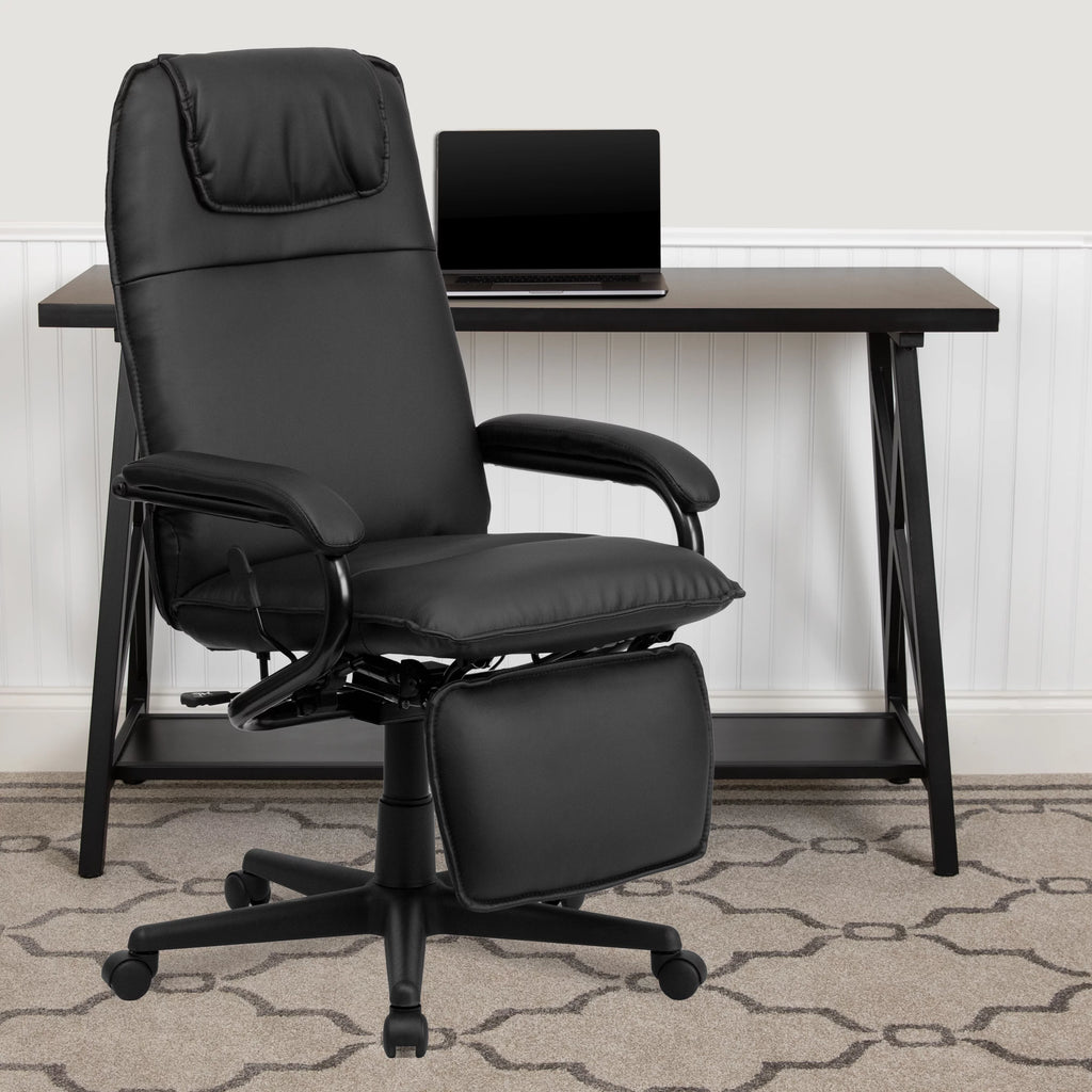 High Back Black LeatherSoft Executive Reclining Ergonomic Swivel Office Chair with Arms F548