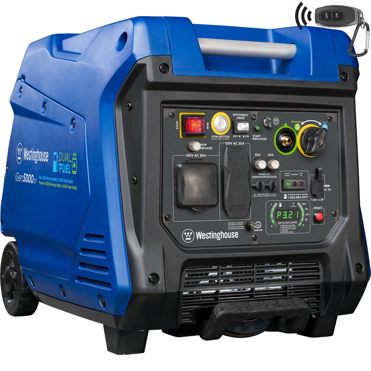 5000 Peak Watt Dual Fuel Portable Inverter Generator K5852