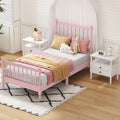 3Pcs Bedroom Set with 2 Nightstands, Solid Wood Platform Bed K7164