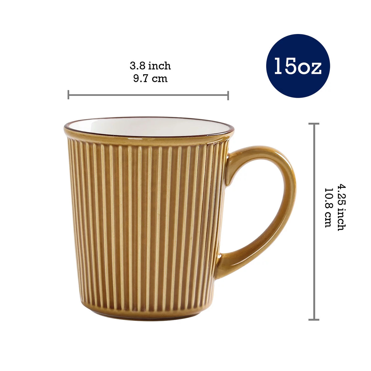 Yellow Ceramic Mugs Set of 4 W542