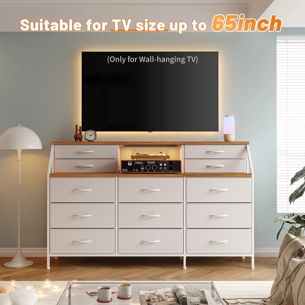 Black Fabric 13 Drawer Dresser Y45713