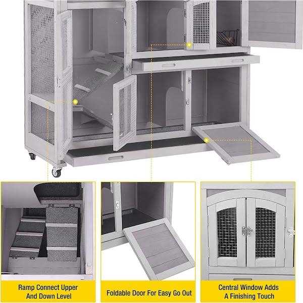 2 Story Rabbit Hutch on Wheels X72808