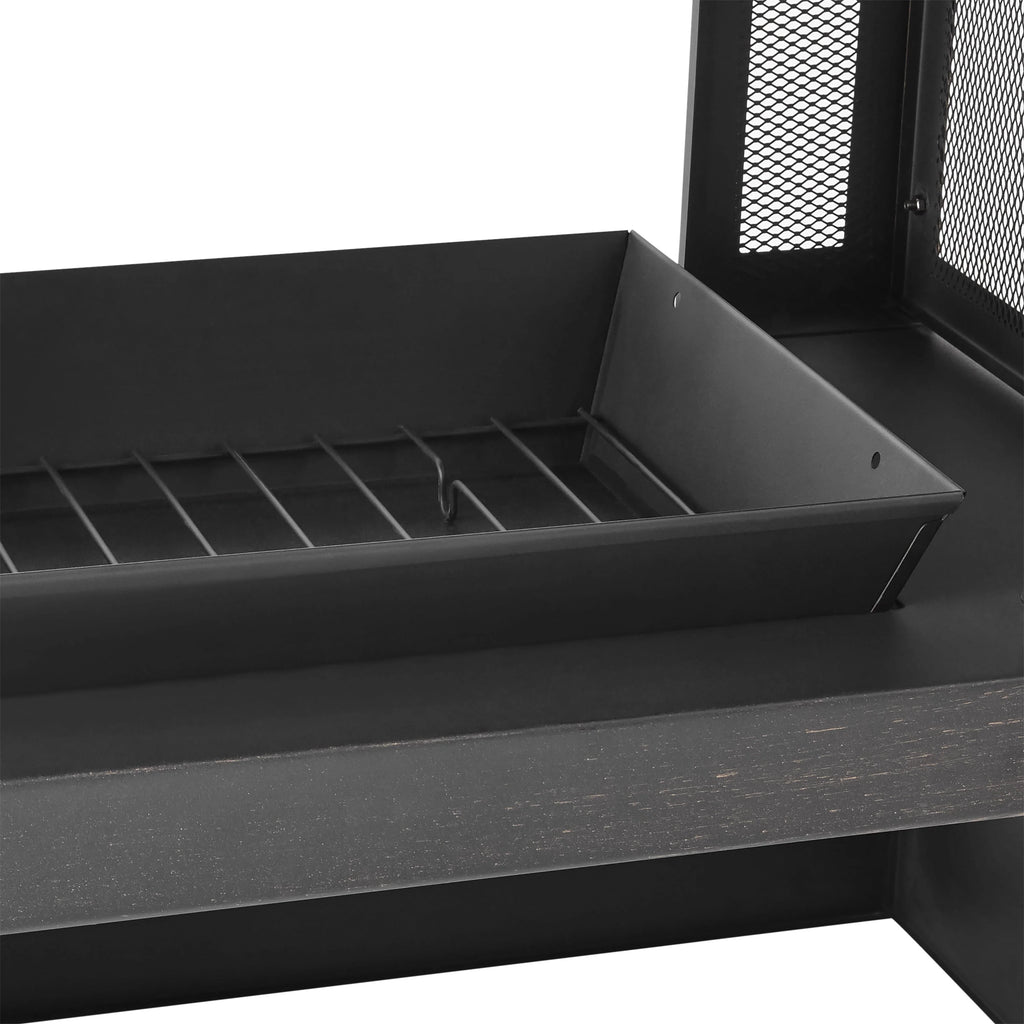 45-Inch Outdoor Steel Fireplace with Chimney U361