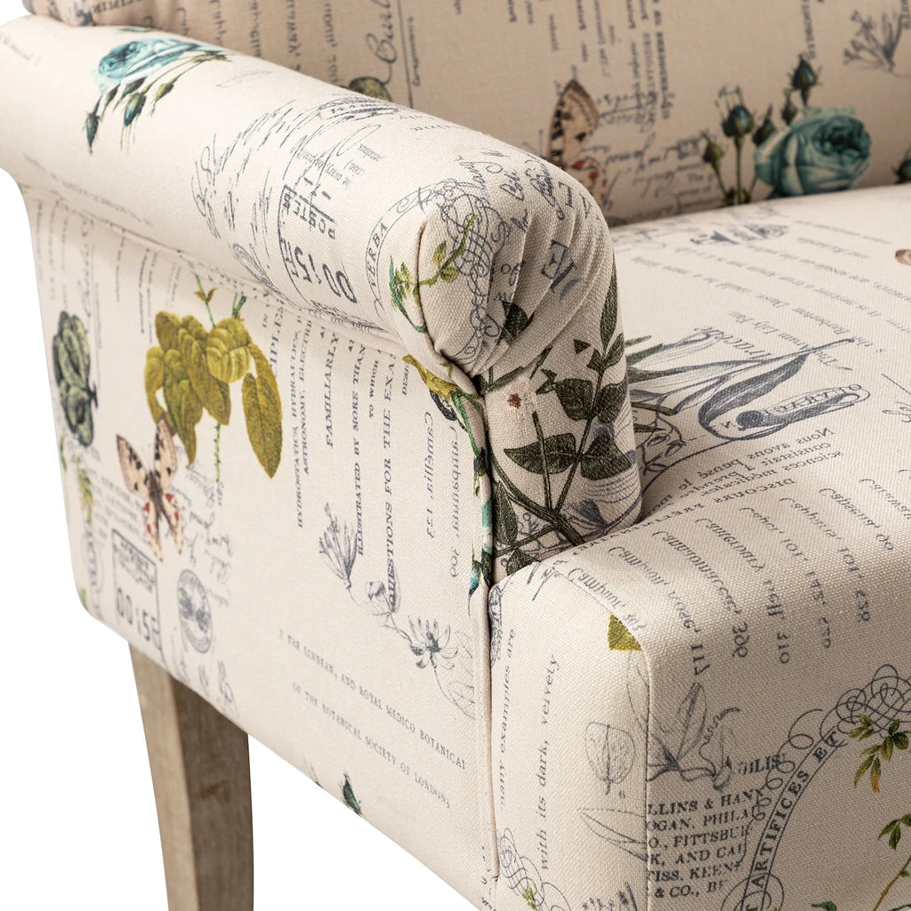 Upholstered Armchair Set of 2 with Pattern & Wooden Legs W90975