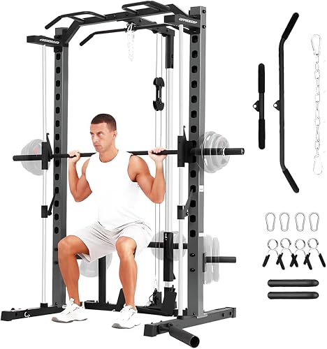 Smith Machine Squat Rack with LAT-Pull Down and Cable Crossover X729289