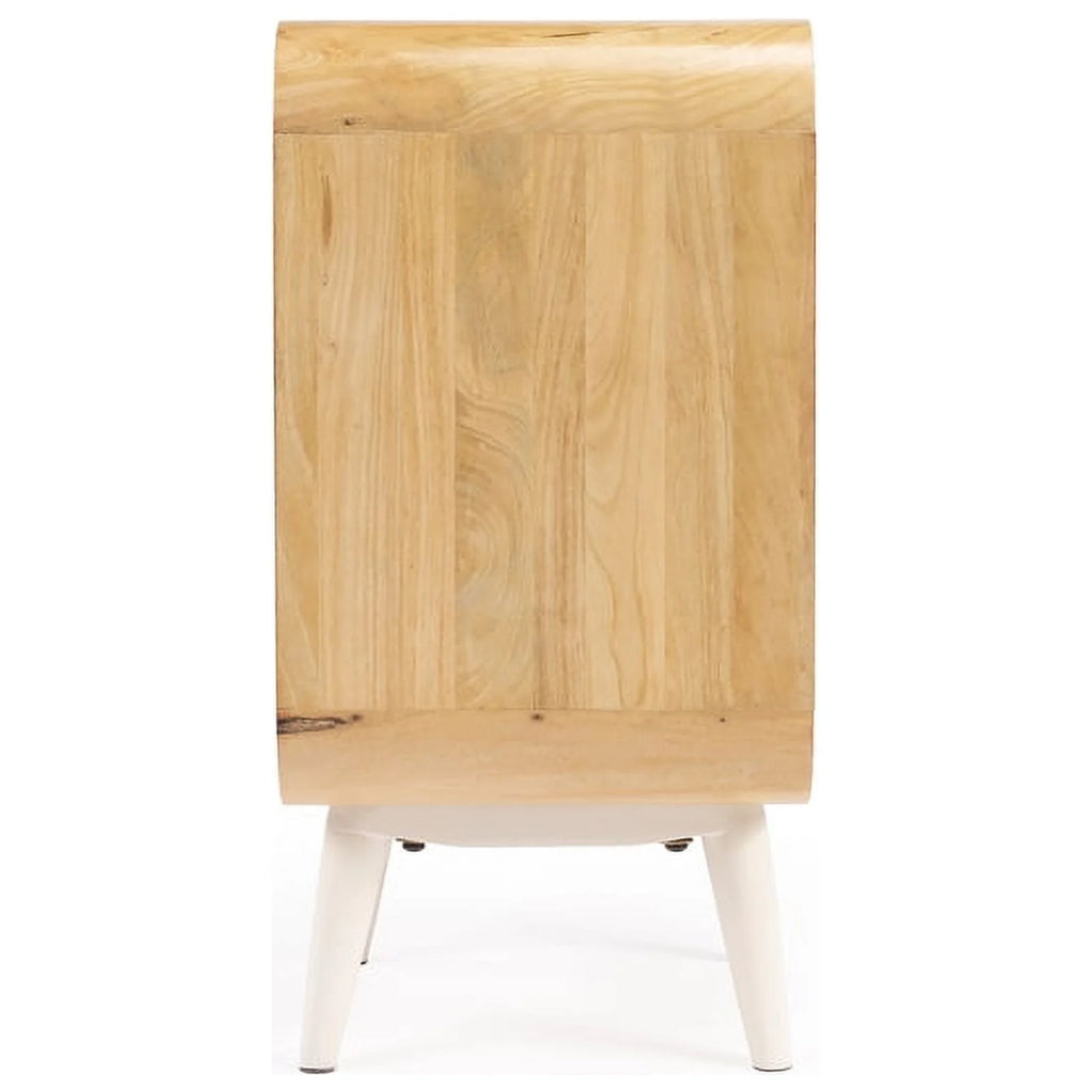 Beige Mango Wood End Table with Storage X827