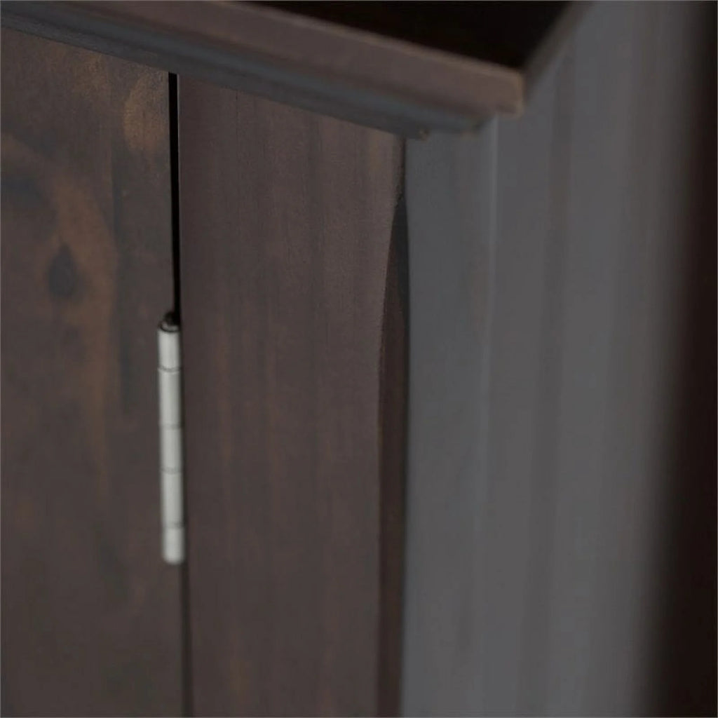 3 Doors Solid Wood Cabinet in Brunette Brown L6189