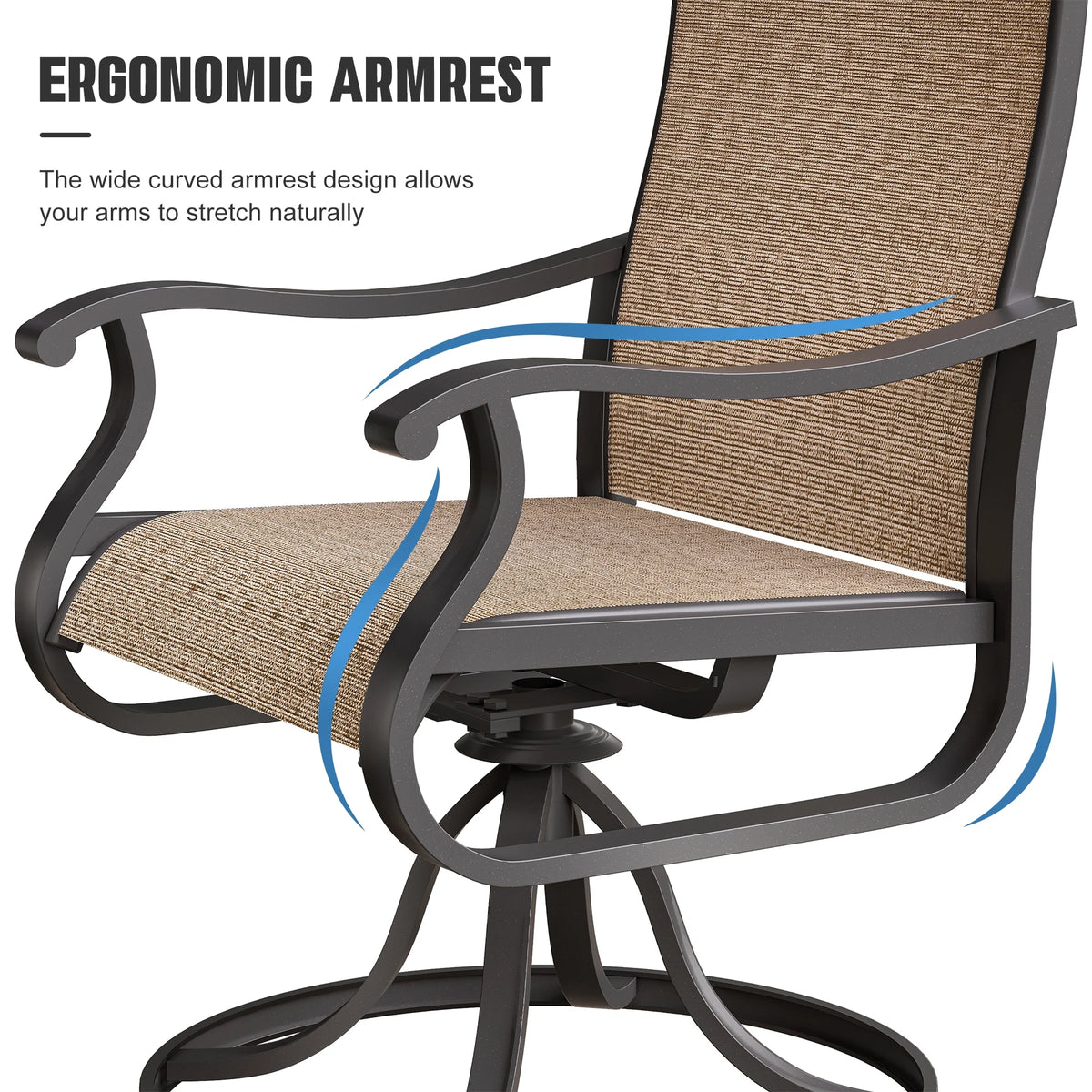 Khaki Swivel Outdoor Chairs Set of 2 G61632