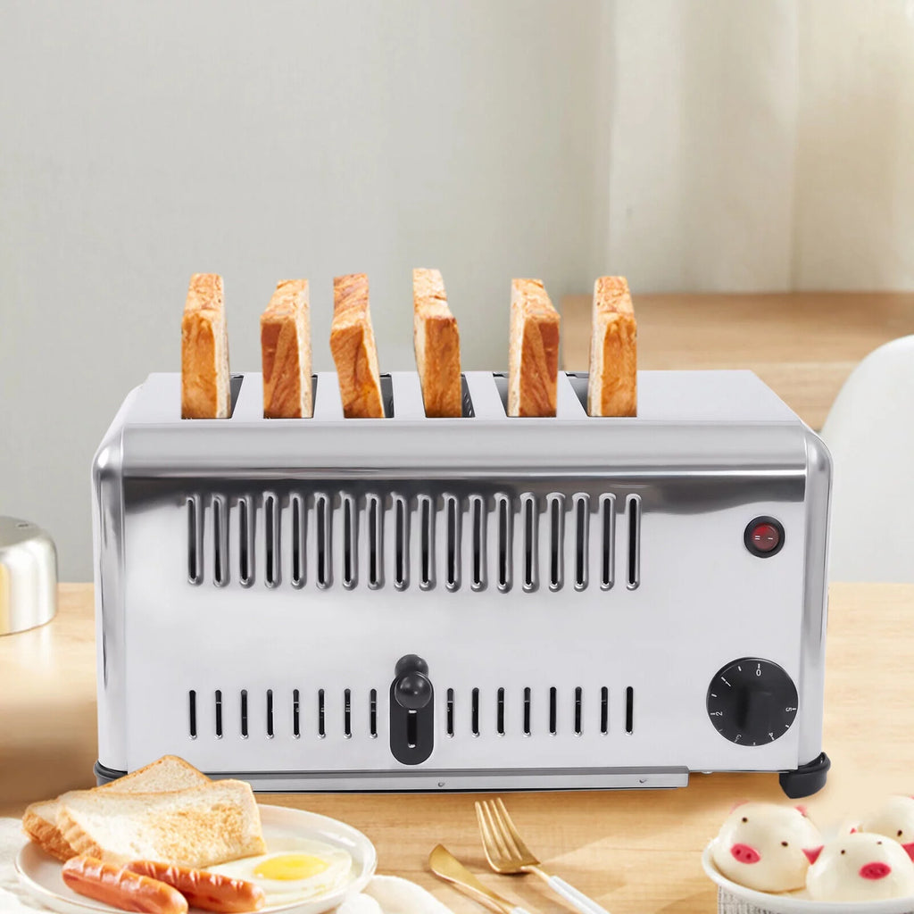 6 Slices Timing Electric Pop-Up Stainless Steel Toaster F117