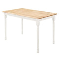 Natural Brown & White Dining Table with Turned Legs M9818