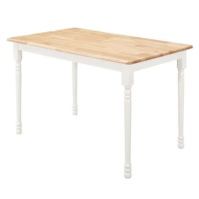 Natural Brown & White Dining Table with Turned Legs M9818