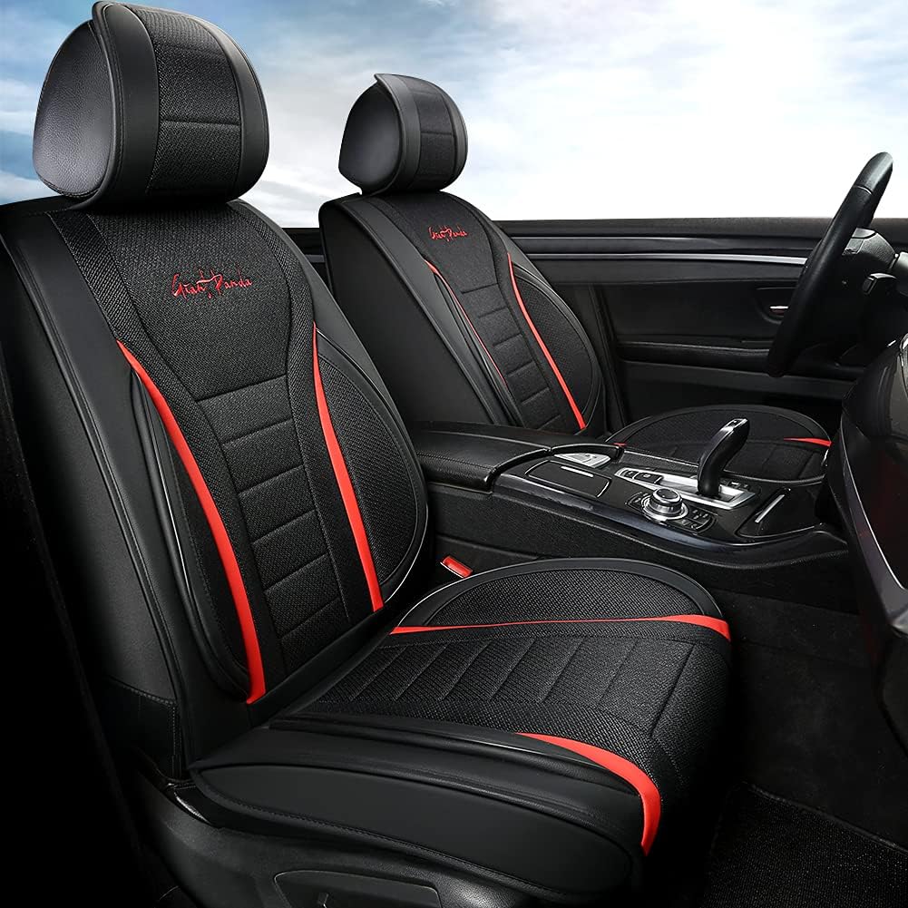 Black Red Car Seat Covers Full Set Q3272
