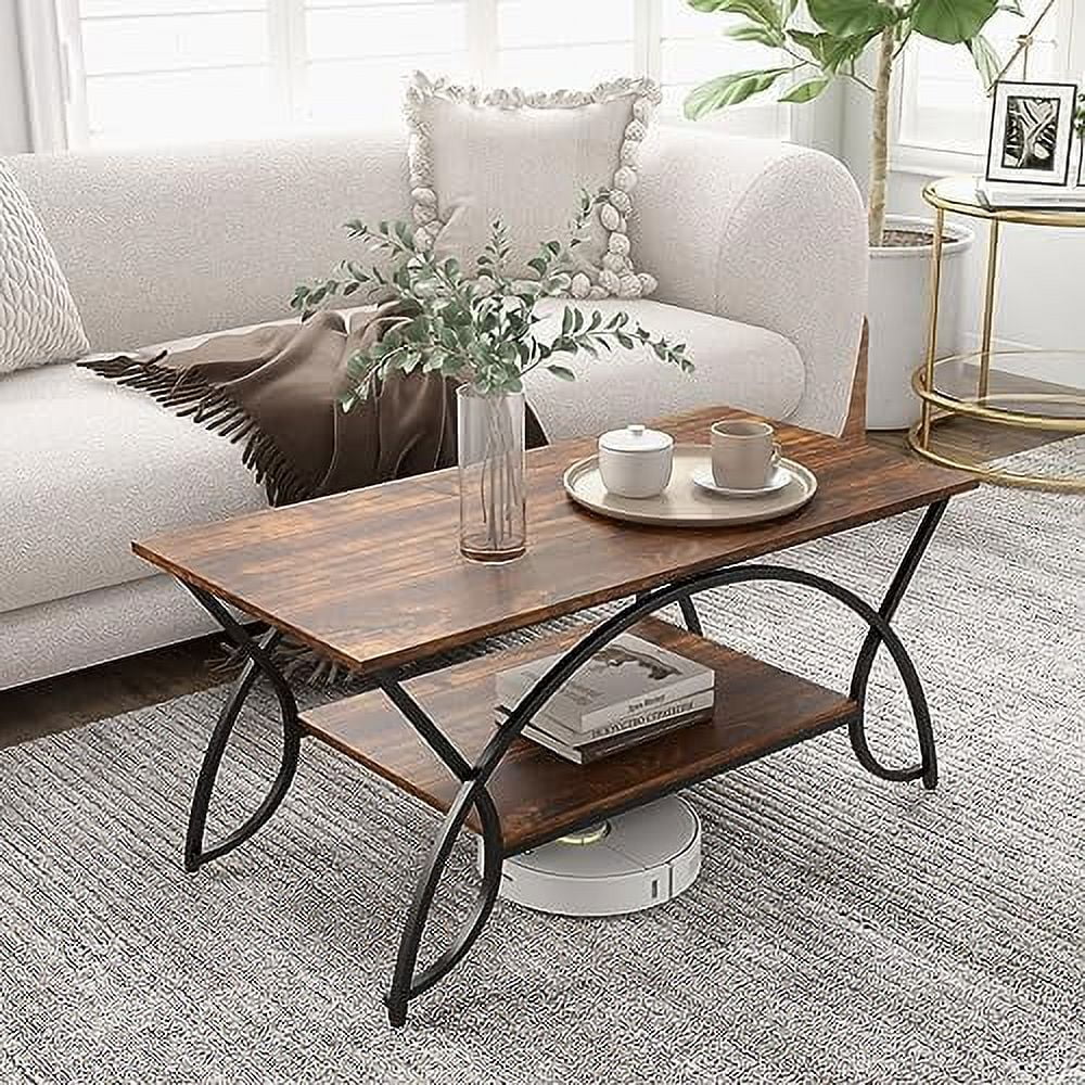 2-Tier Faux Marble Coffee Table Q56435