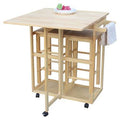 Rolling Kitchen Cart Set with 2 Stools H8479