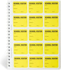 Spiral-Bound Visitor Log Book, 225 Badges, Neon Yellow Pack of 2 W987