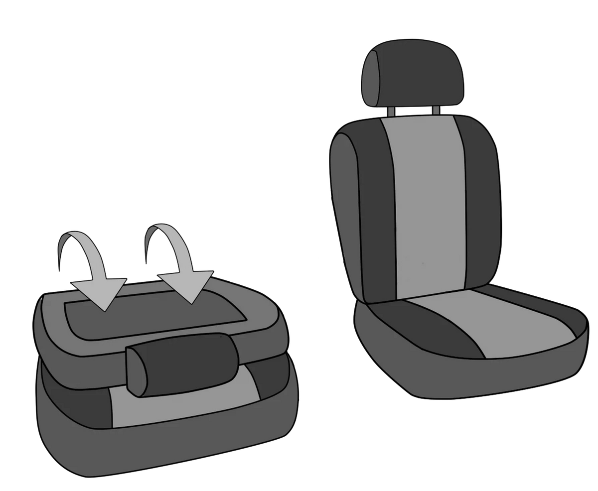 Beige Black Seat Covers Q951