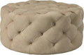 Beige Round Tufted Ottoman G8786