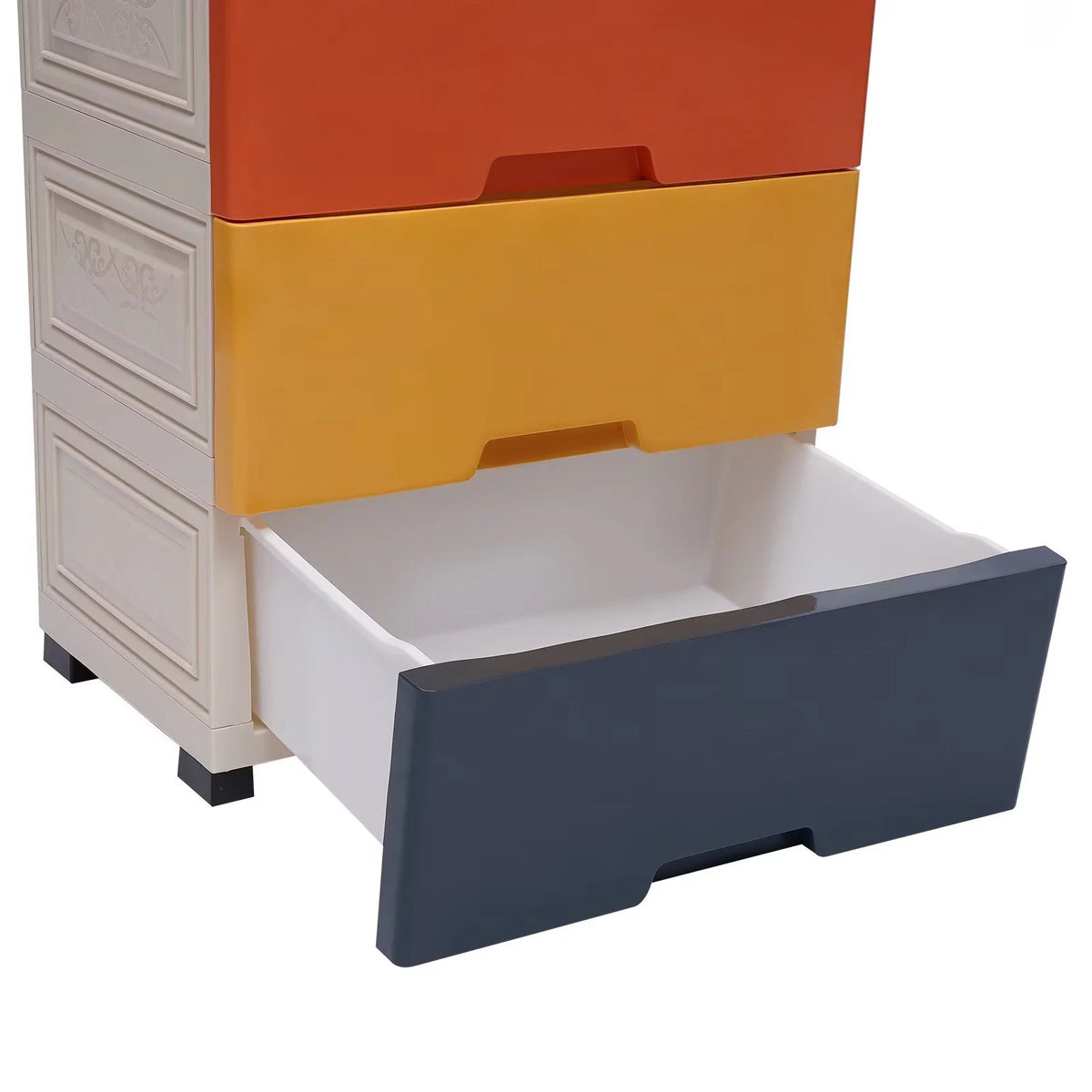 6 Drawers Plastic Dresser with Wheels O979614