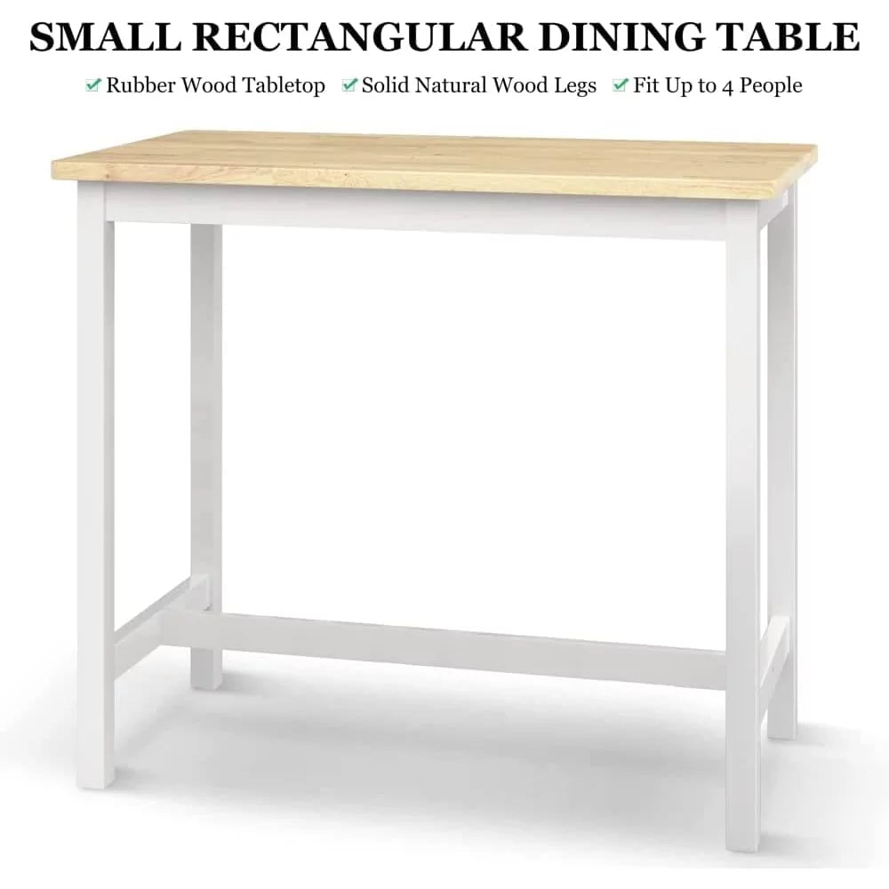 Rubber Wood 4-Person Bar Dining Table Set Z265