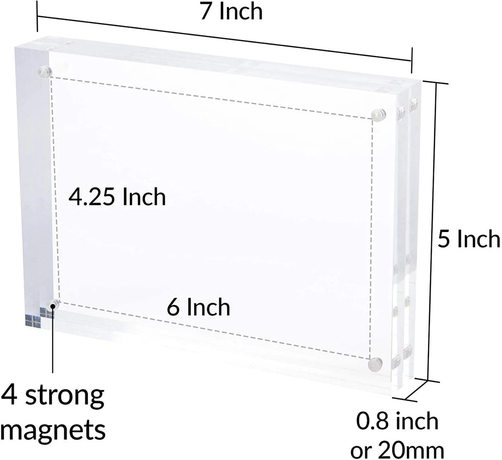 Magnetic Acrylic Photo Frame 5 in x 7 in Clear Pack of 3 R22587