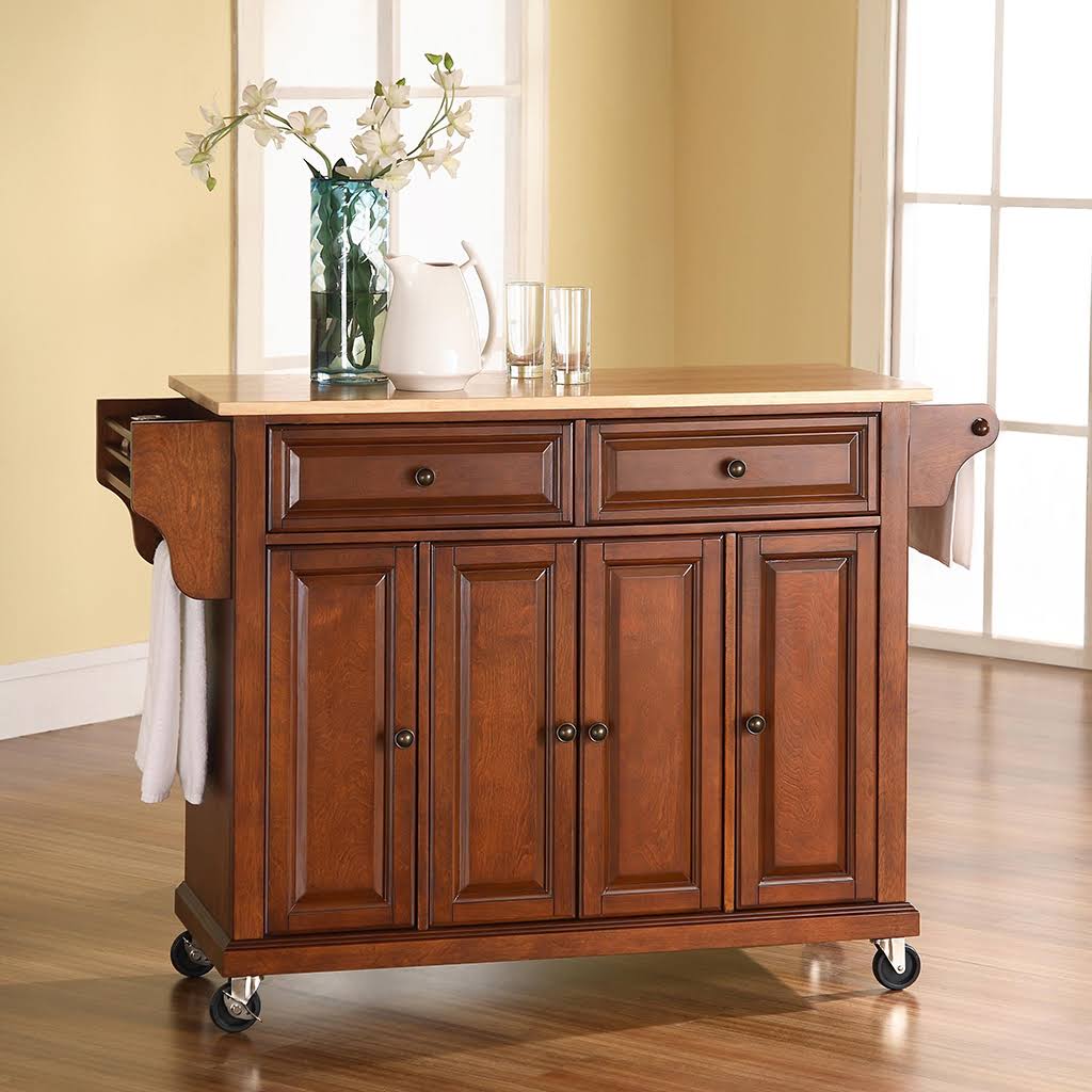 Natural Wood Top Kitchen Cart D35474