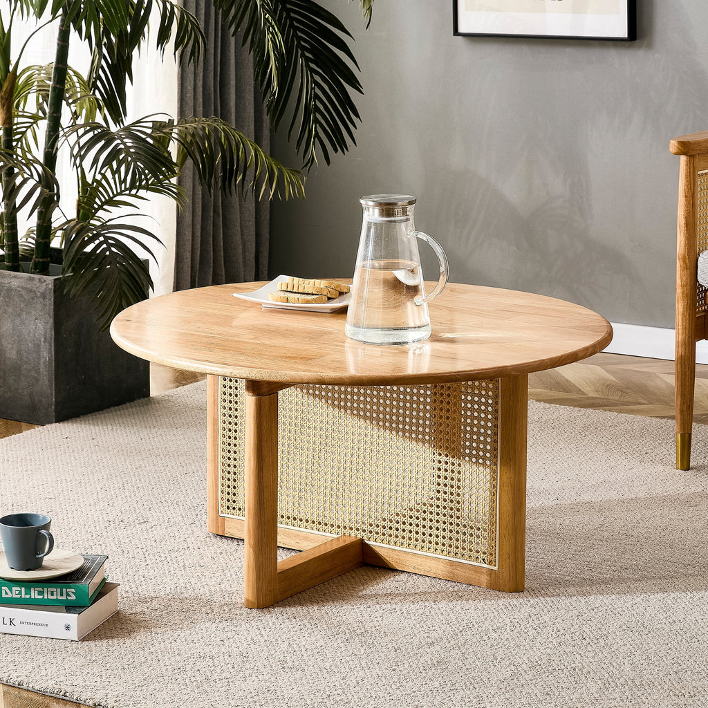Coffee Table with Rattan Accents V639115
