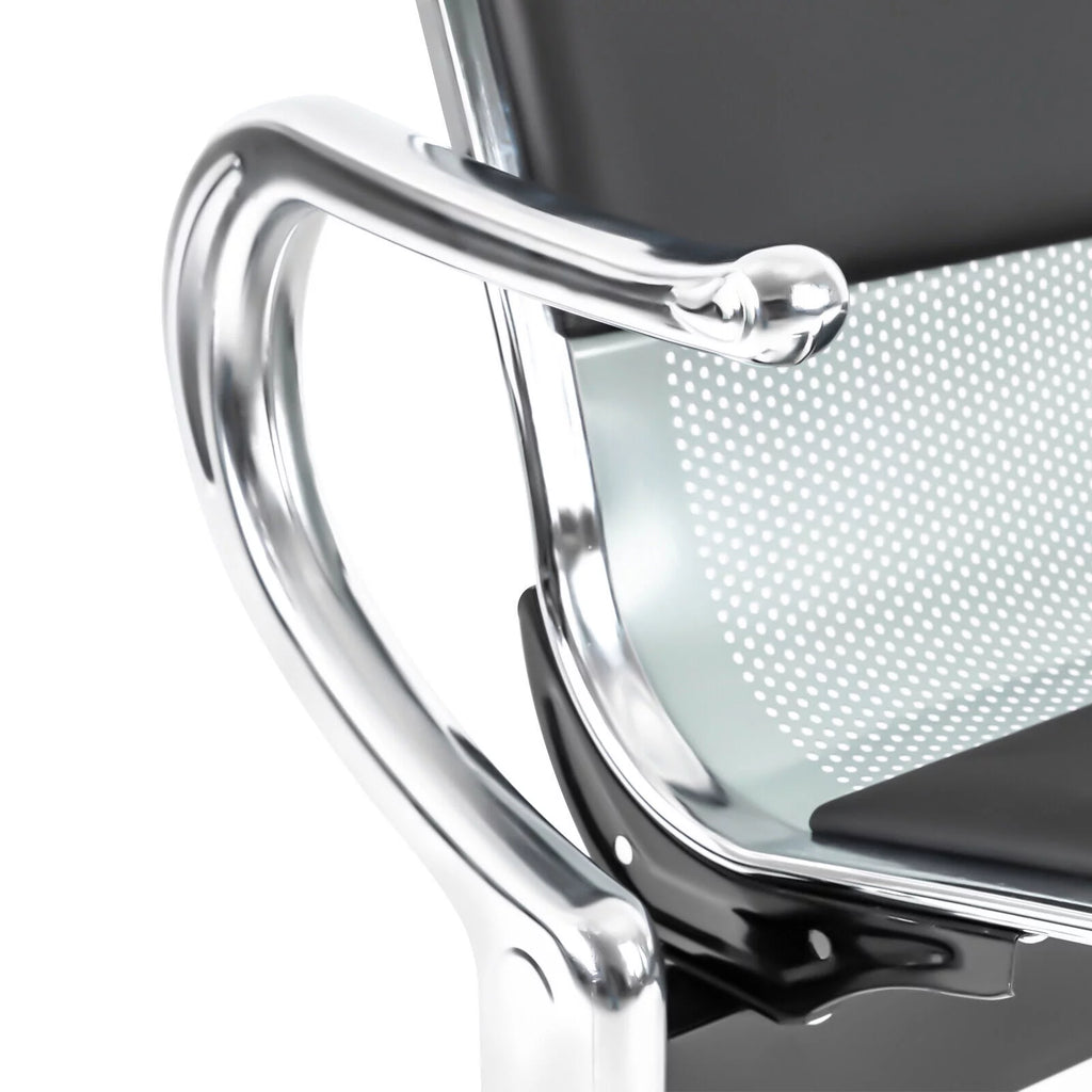 2 Seat PU Leather Reception Chairs with Table and Arms I41765
