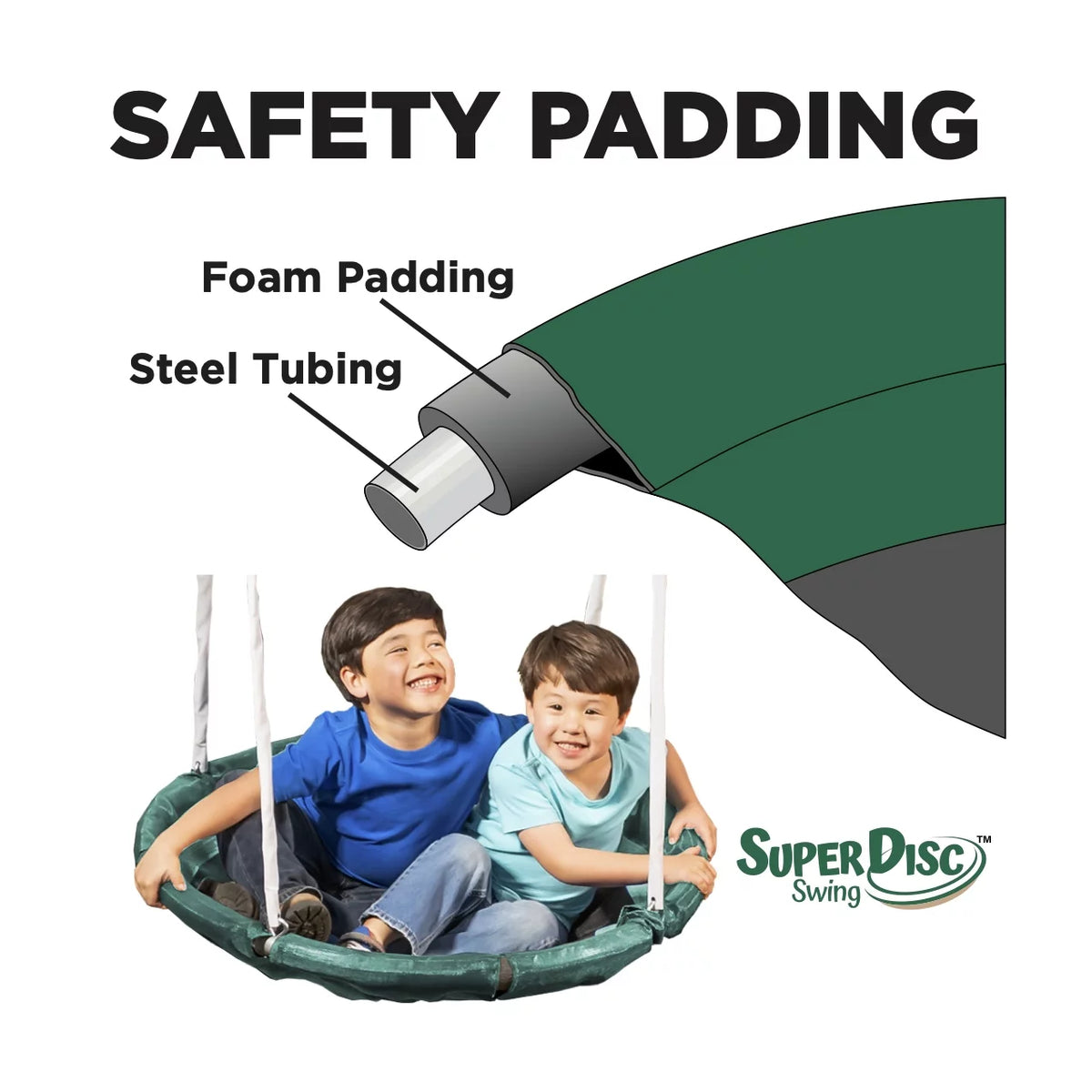 Steel Swing Set with Disc Swing, Swing Seats, Wave Slide Q97550