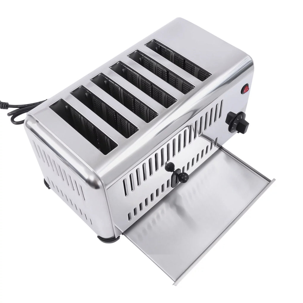 6 Slices Timing Electric Pop-Up Stainless Steel Toaster F117