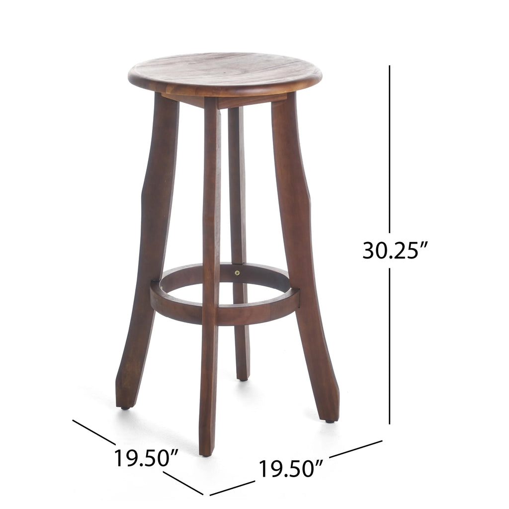 Acacia Wood Barstools, Set of 2, Dark Brown C8072