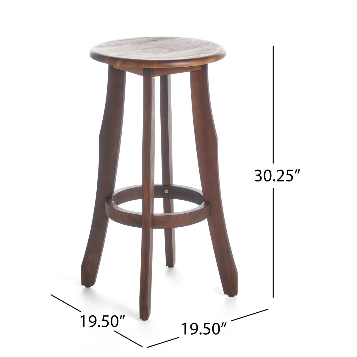 Acacia Wood Barstools, Set of 2, Dark Brown C8072