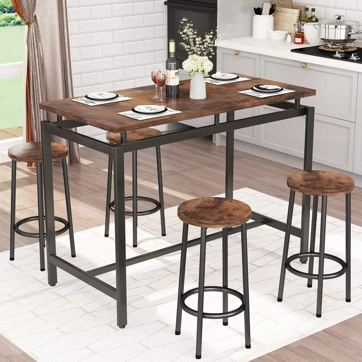 Bar Table and Chairs Set for 4 R32602