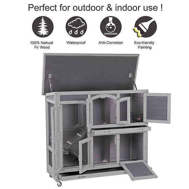 2 Story Rabbit Hutch on Wheels X72808