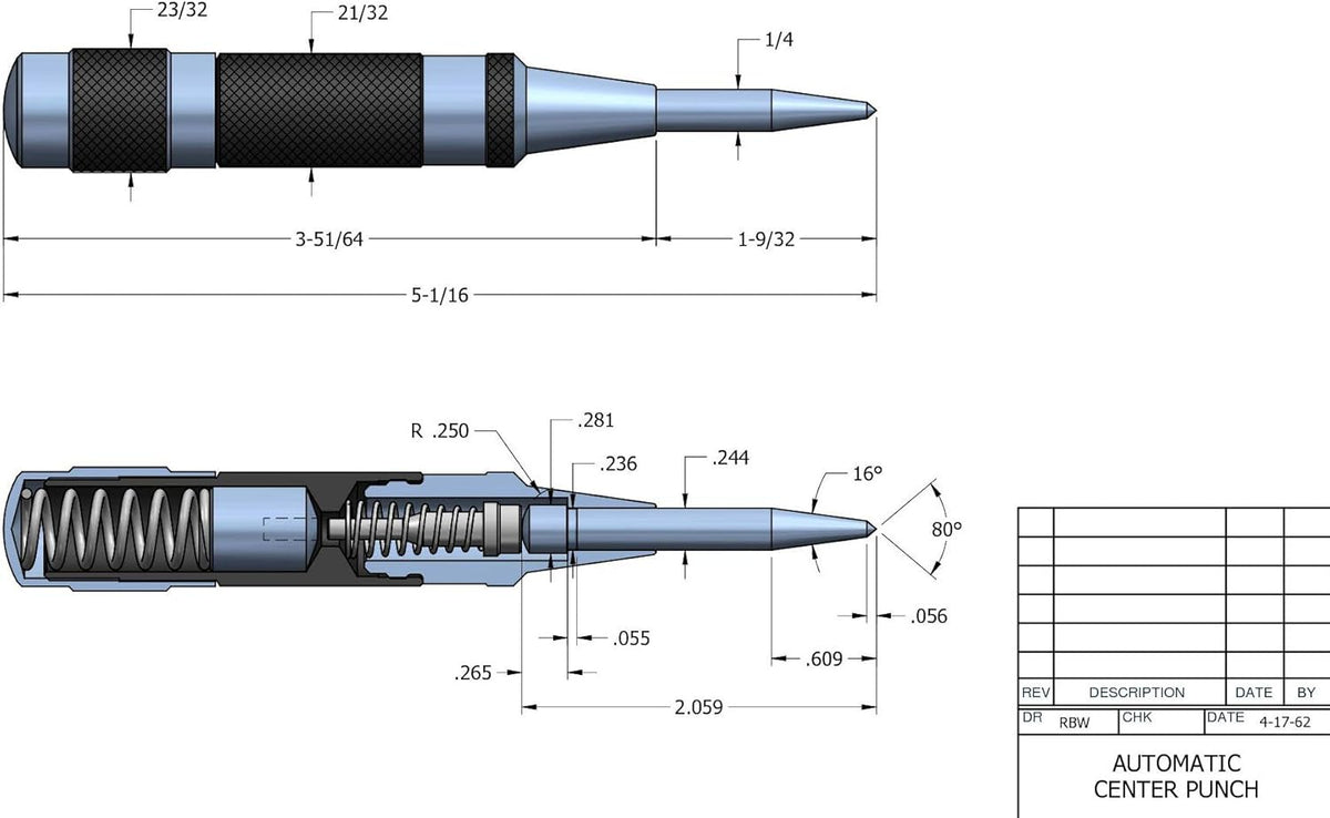 Automatic Center Punch Heavy Duty Hardened Steel T7869