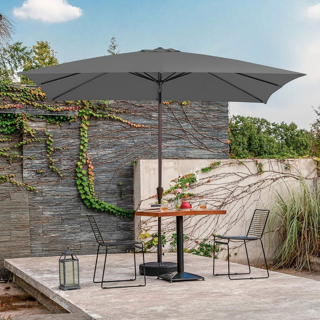 8 x 10 ft Outdoor Rectangular Patio Market Umbrella, Beige L51785