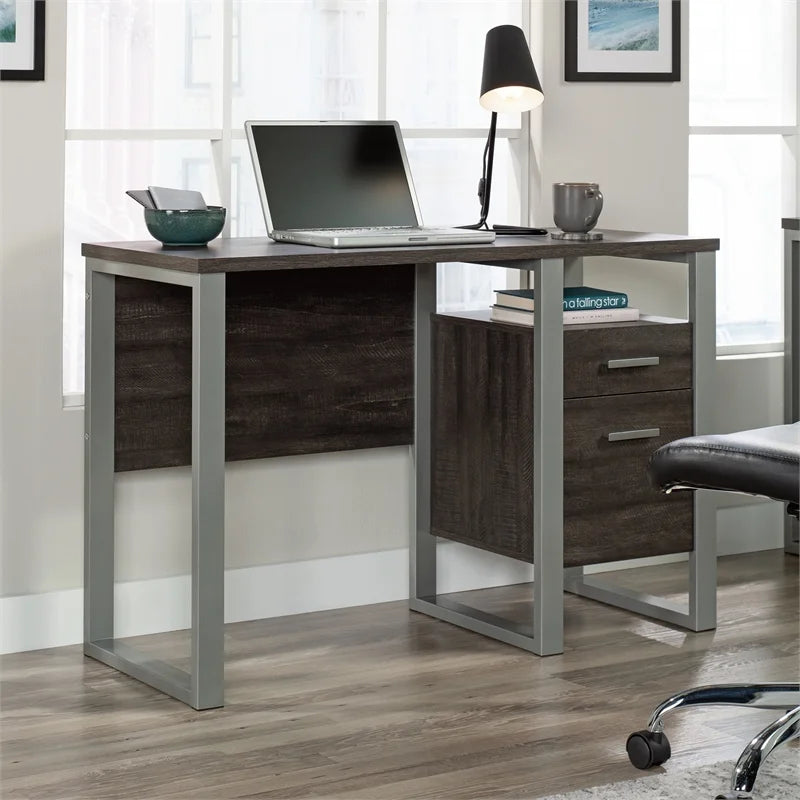 Contemporary Engineered Wood and Metal Desk in Blade Walnut U39492