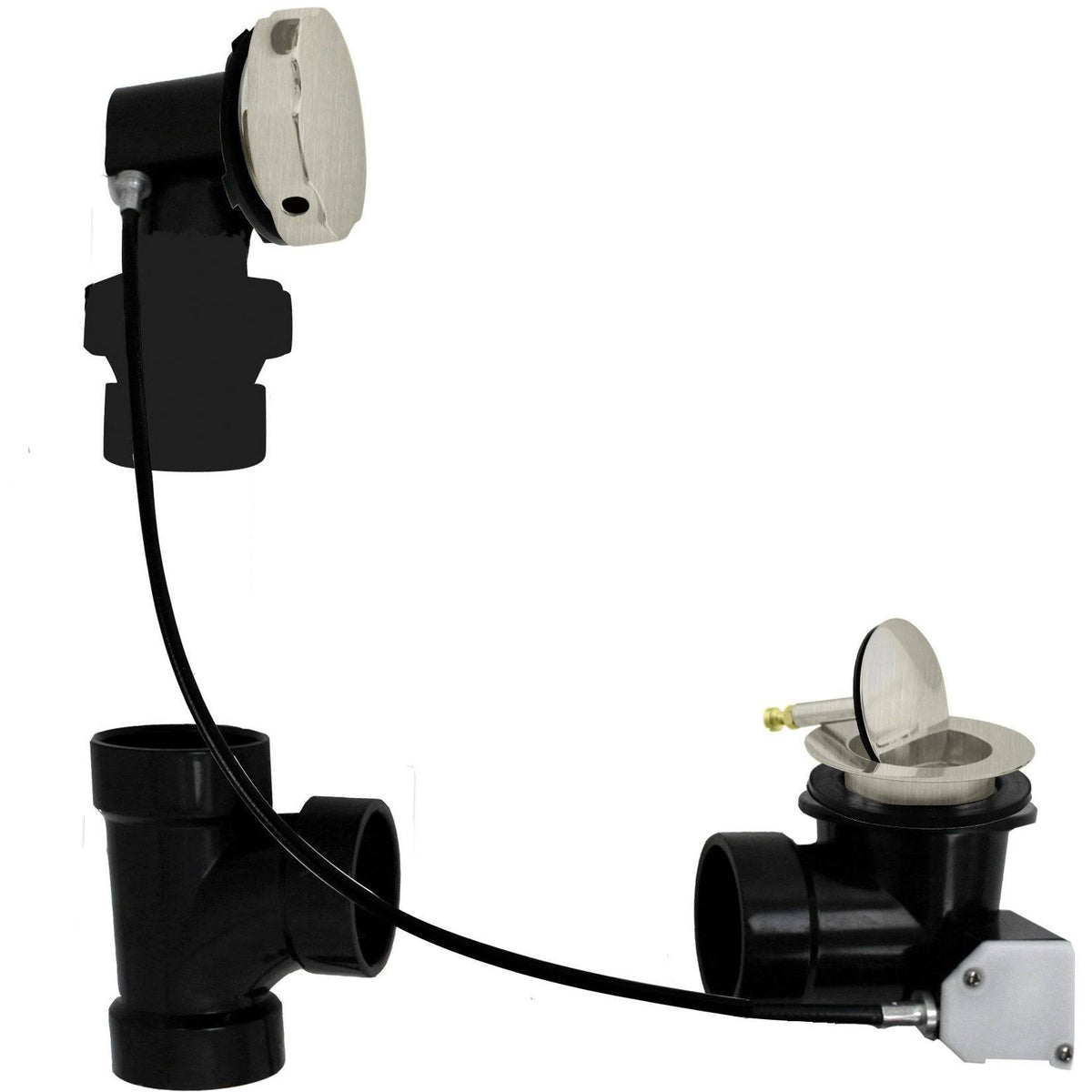 ABS 27 in. Cable Drive Bath Waste Stainless Steel N4850