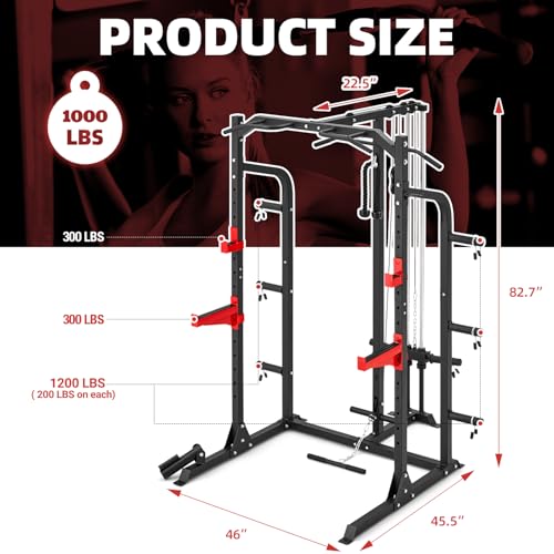 Home Gym Power Rack with Cable Crossover and Pull Up Bar Q9307