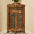Corner Accent Storage Cabinet Pecan Wood 30.5 Inches Tall E824651