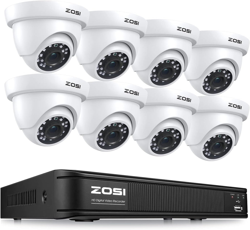 1080P 8 Channel Security Camera System with 8 Dome Cameras R9910
