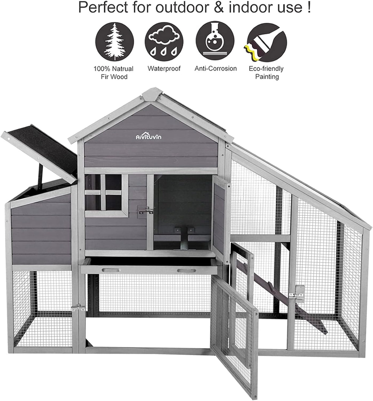 Chicken Coop with Run Large Nesting Box R52512