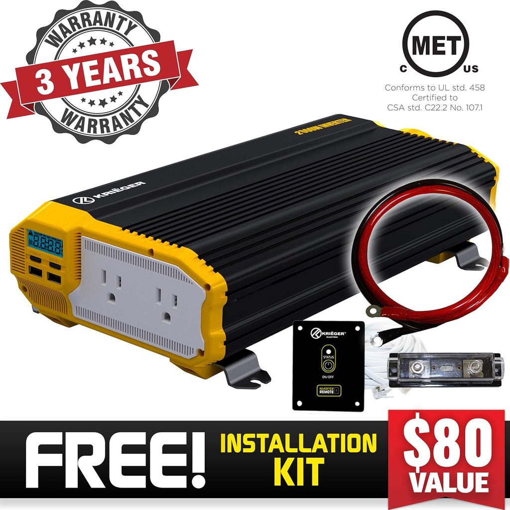 2000 Watts 12V to 110V Modified Sine Wave Power Inverter Z254