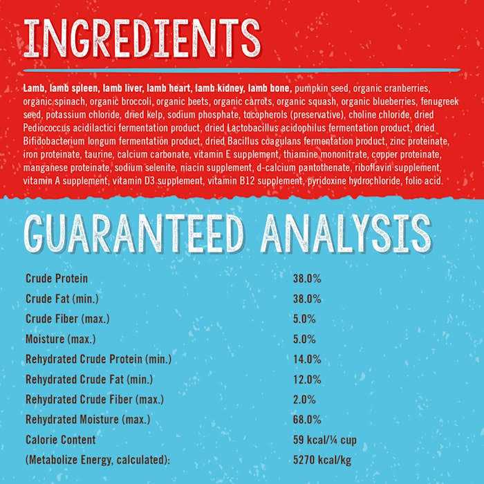 Freeze Dried Lamb Dog Food C100896