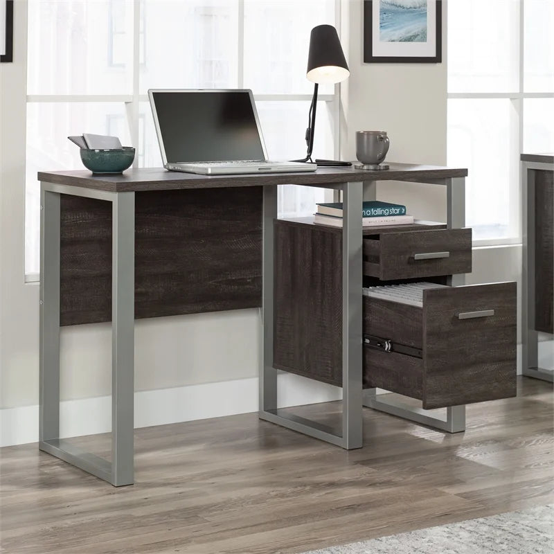 Contemporary Engineered Wood and Metal Desk in Blade Walnut U39492