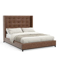 Brown Upholstered Full Platform Bed T911